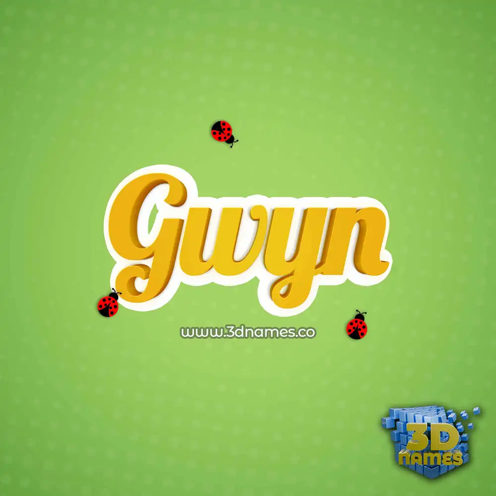 gwyn in Ladybugs style - 3D name wallpaper