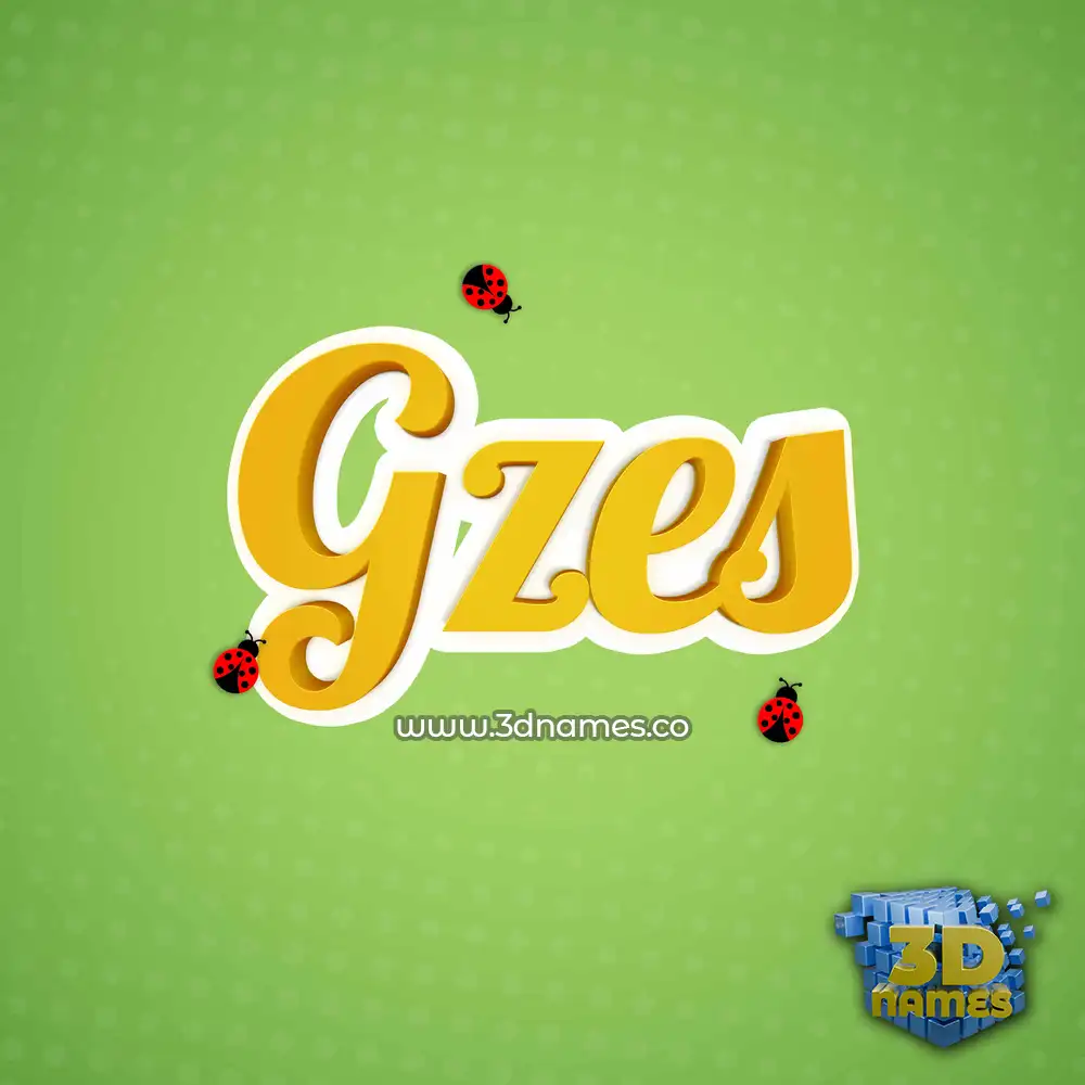 gzes in Ladybugs style - 3D name wallpaper