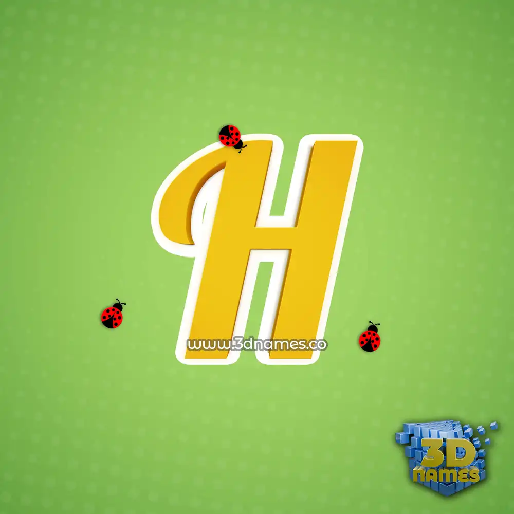 h in Ladybugs style - 3D name wallpaper