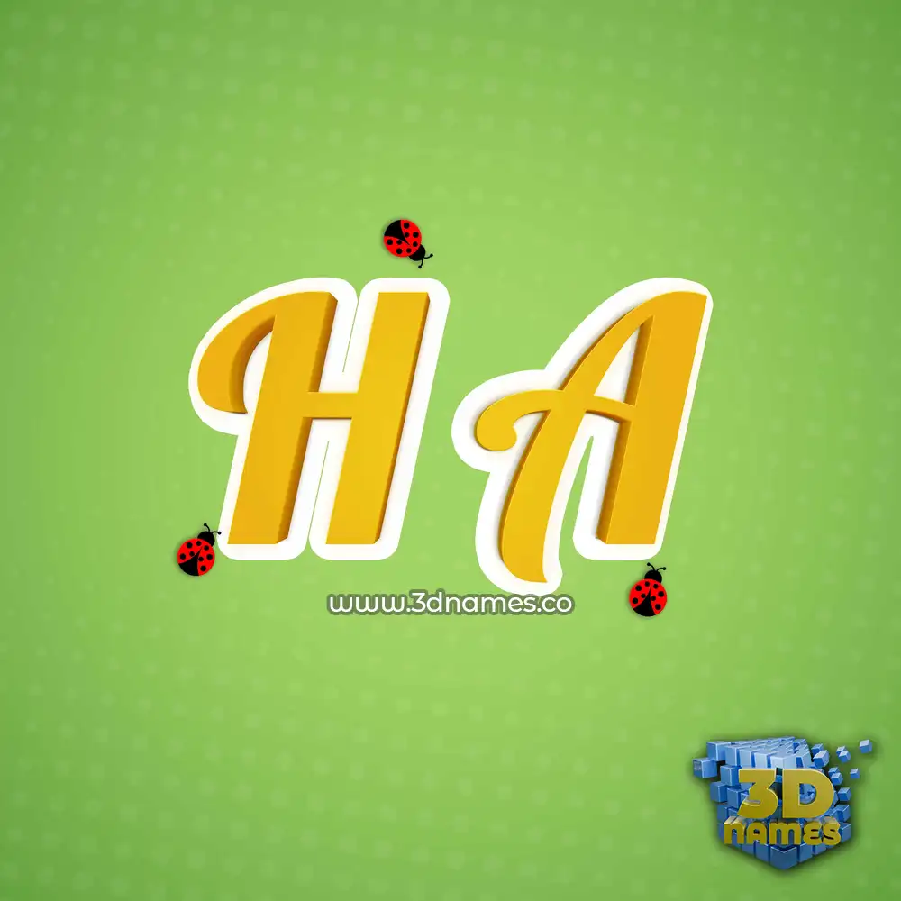 h a in Ladybugs style - 3D name wallpaper
