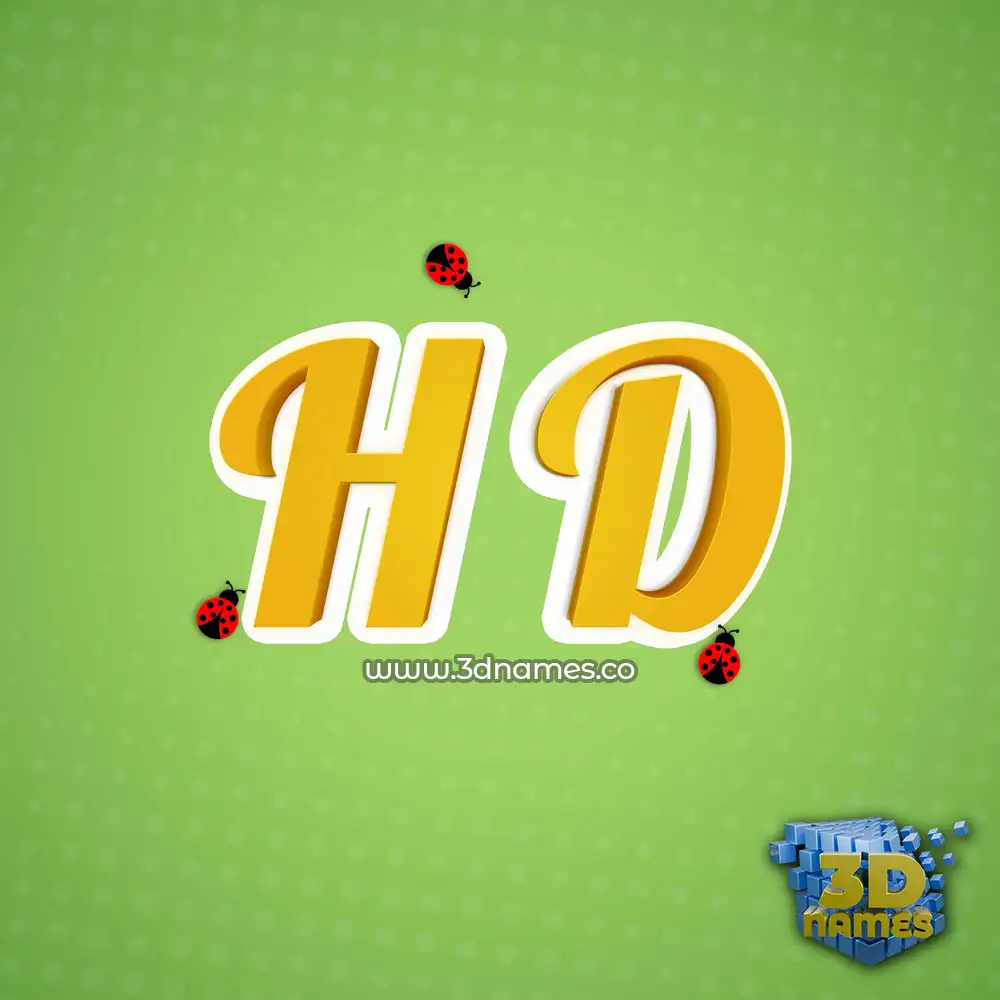 h d in Ladybugs style - 3D name wallpaper