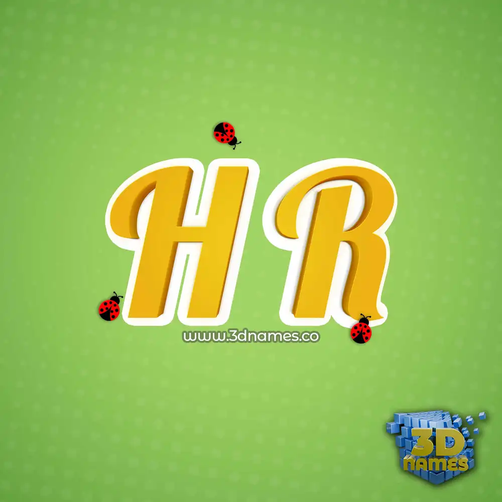 h r in Ladybugs style - 3D name wallpaper