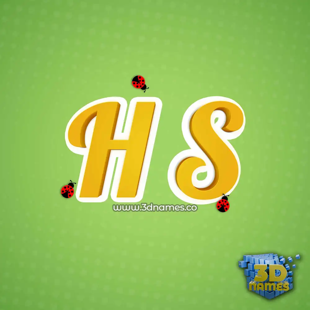 h s in Ladybugs style - 3D name wallpaper