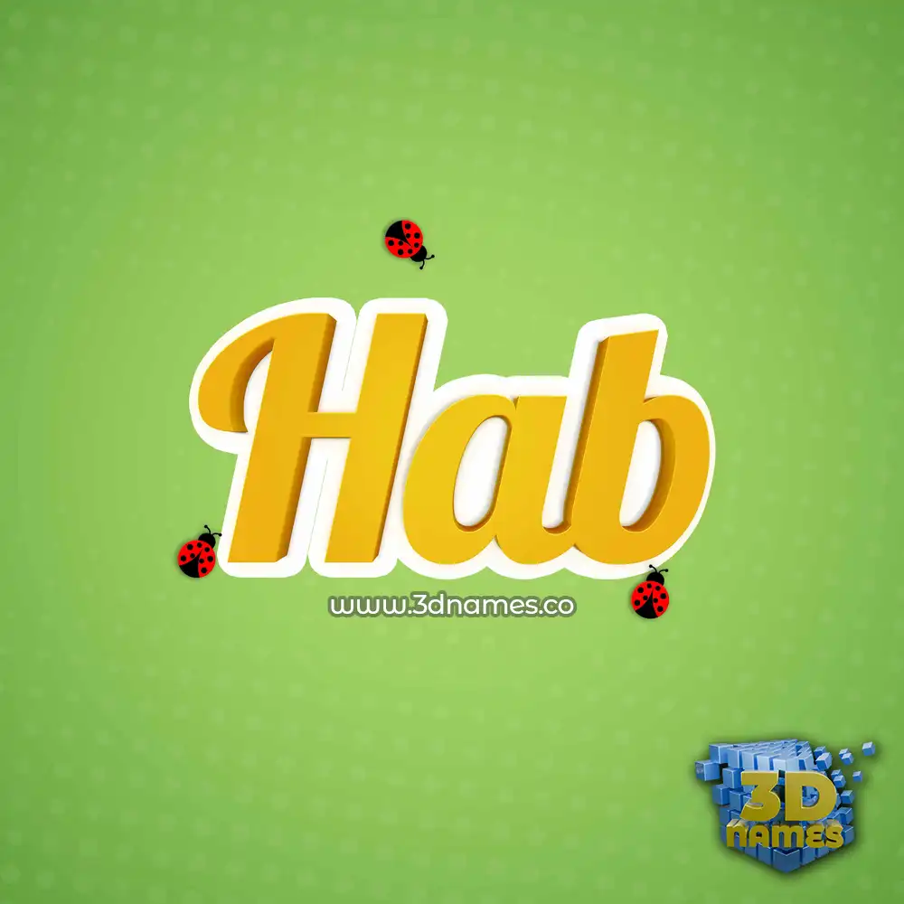hab in Ladybugs style - 3D name wallpaper