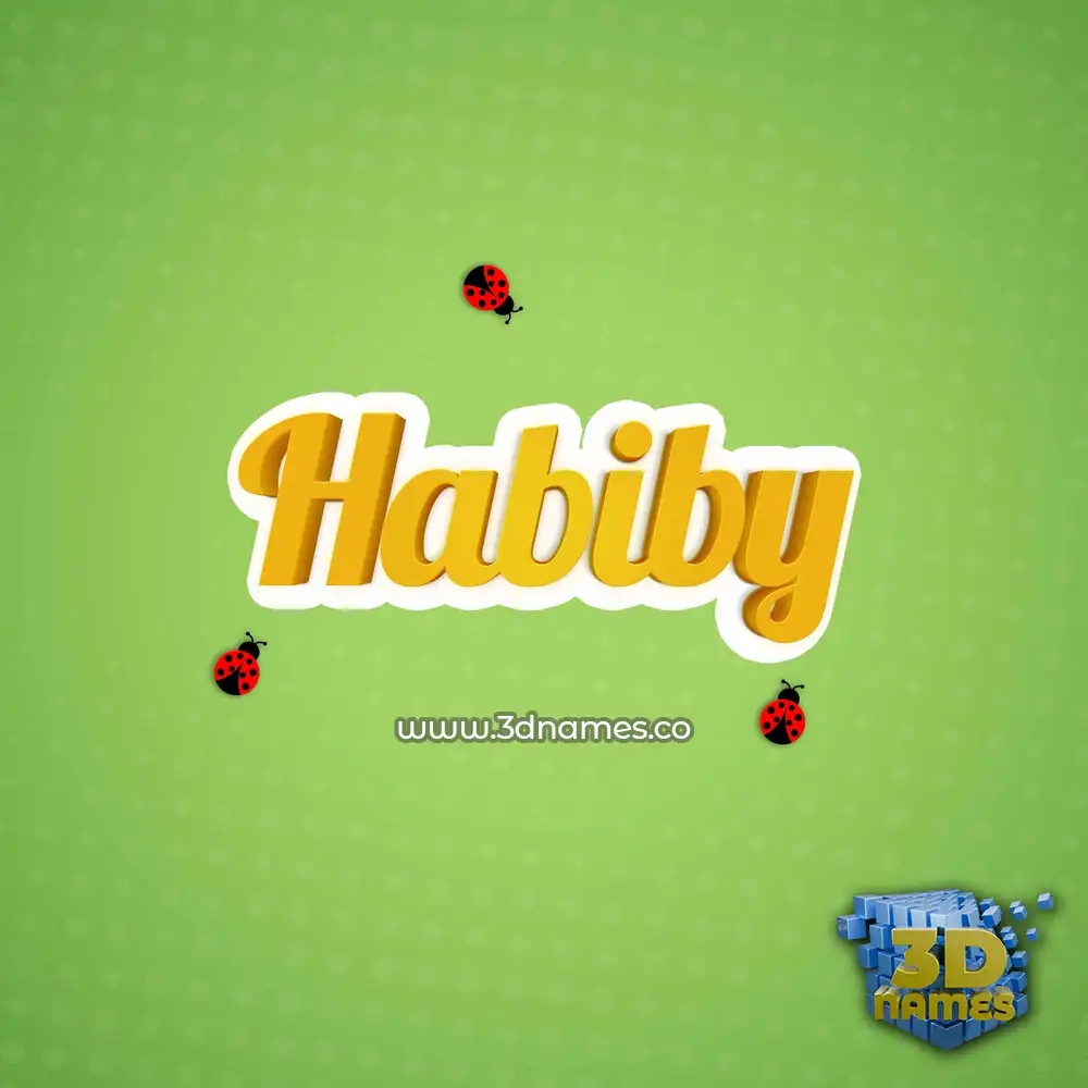 habiby in Ladybugs style - 3D name wallpaper