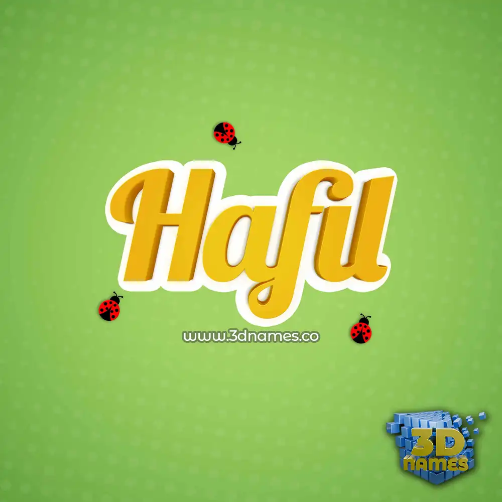 hafil in Ladybugs style - 3D name wallpaper