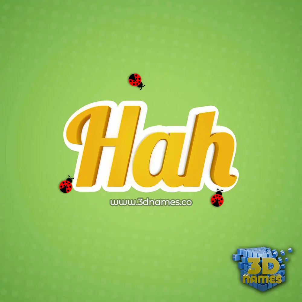 hah in Ladybugs style - 3D name wallpaper