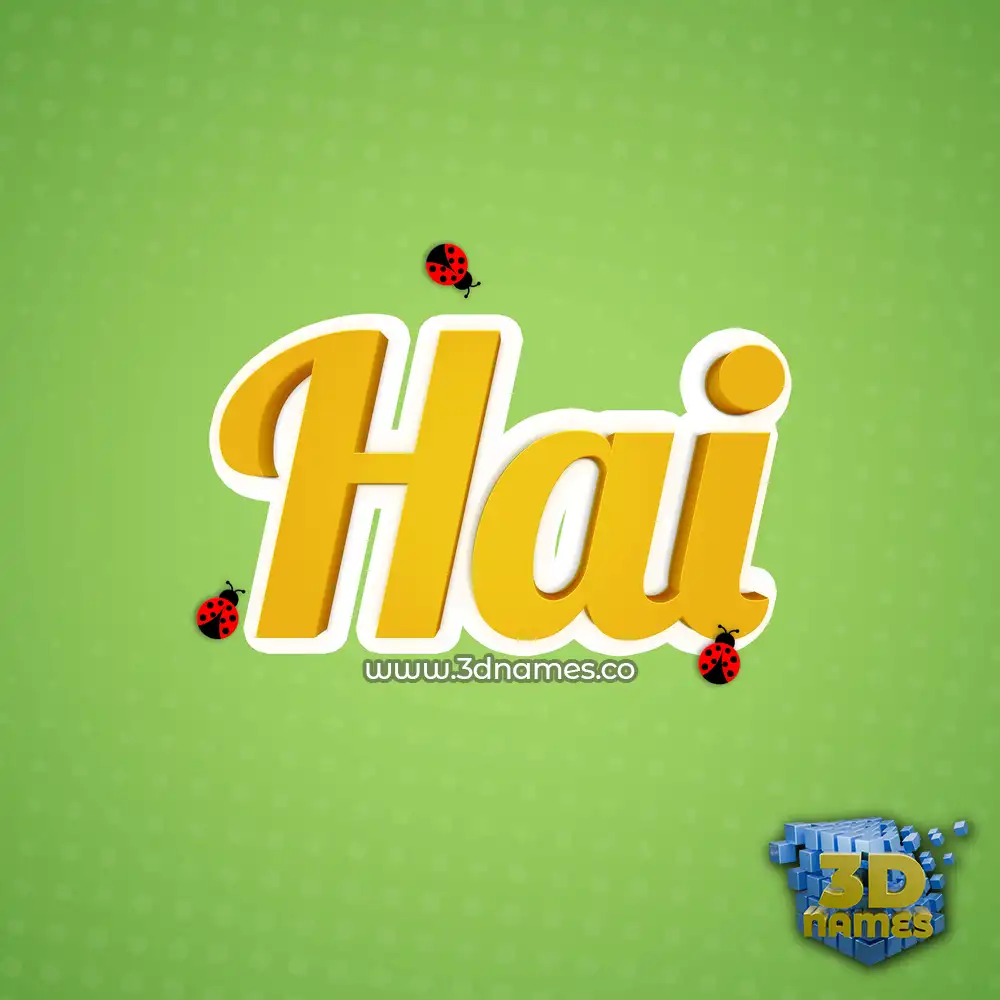 hai in Ladybugs style - 3D name wallpaper