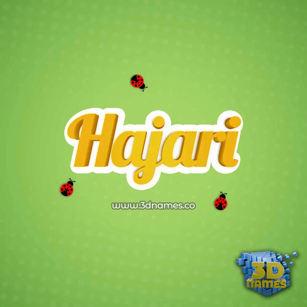 hajari in Ladybugs style - 3D name wallpaper
