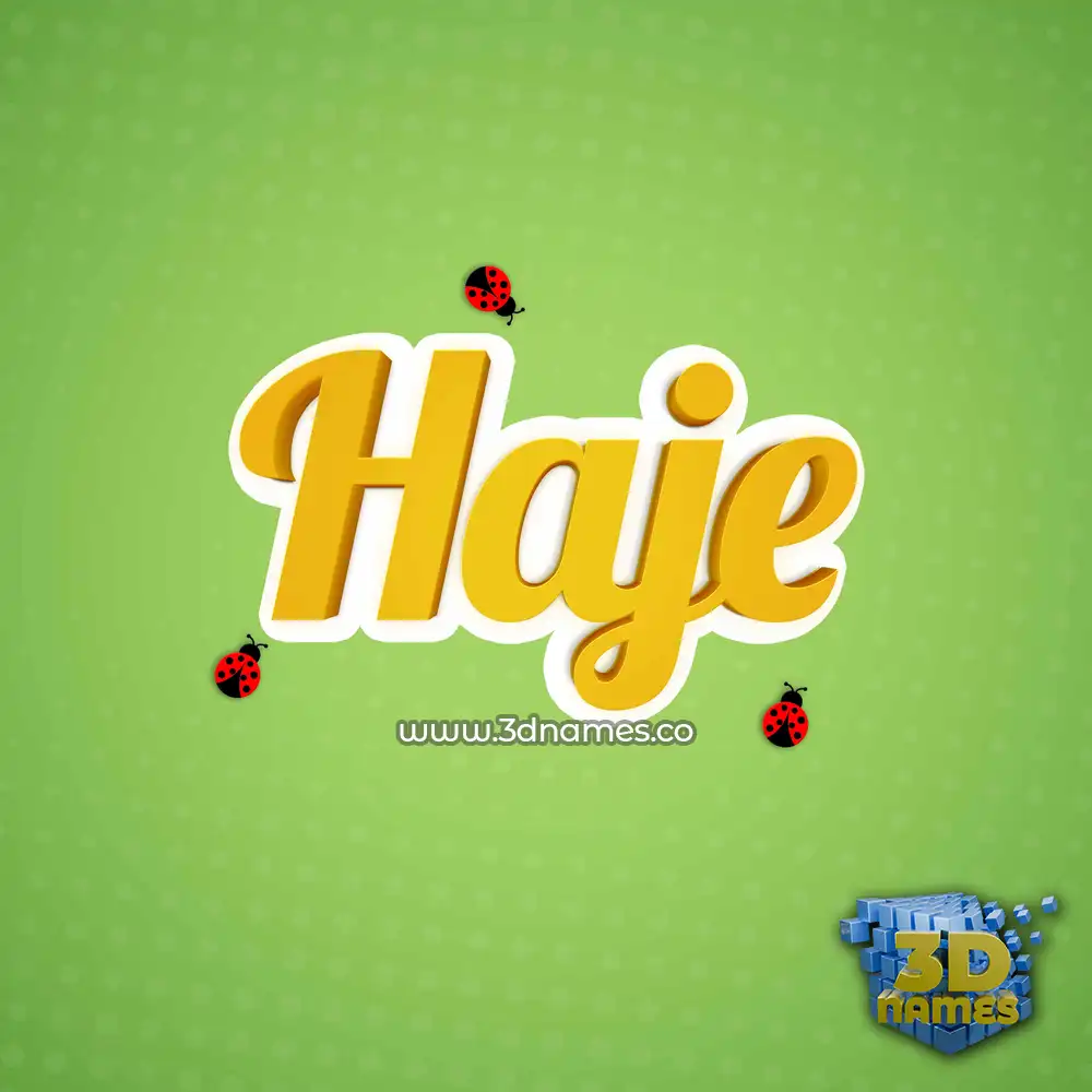 haje in Ladybugs style - 3D name wallpaper
