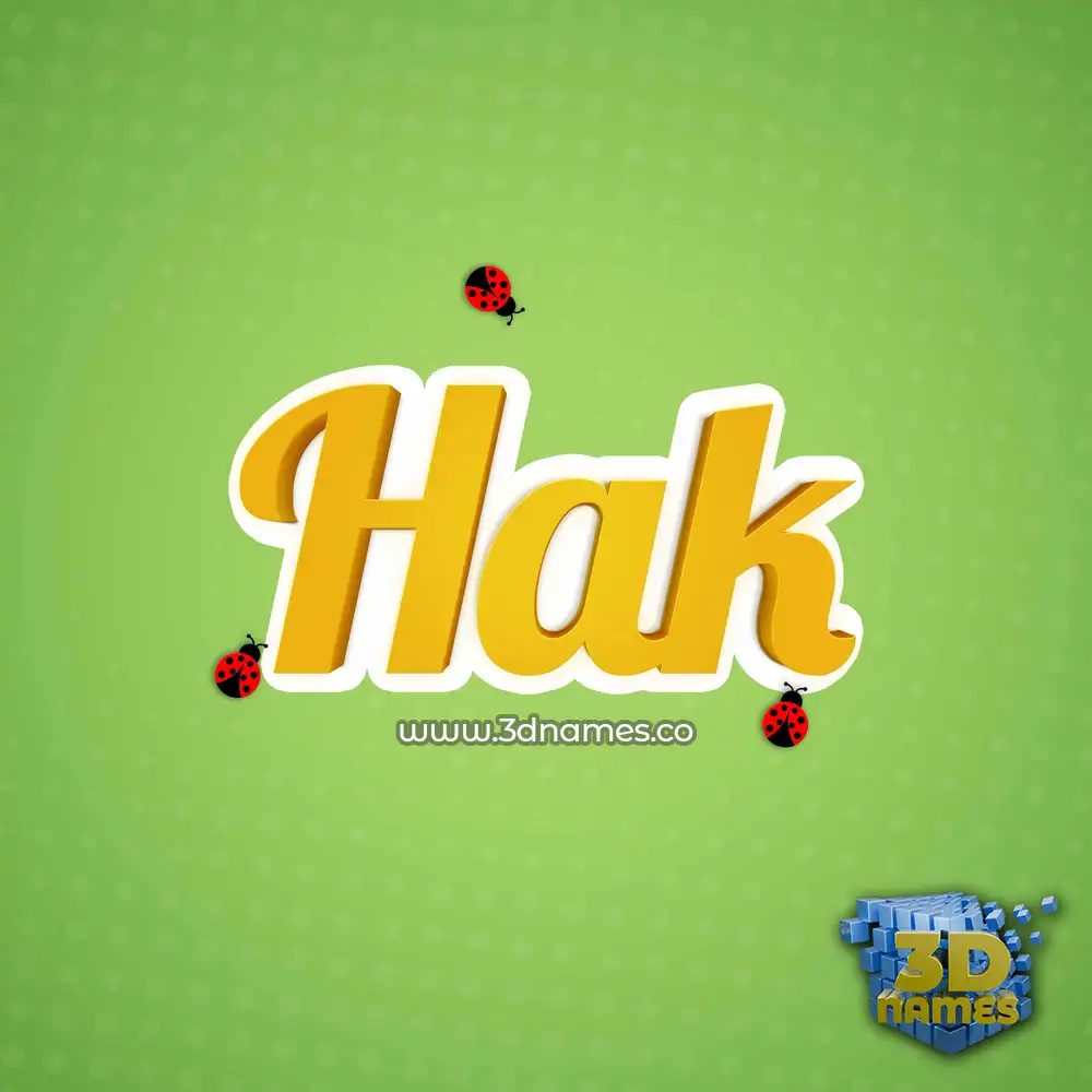 hak in Ladybugs style - 3D name wallpaper