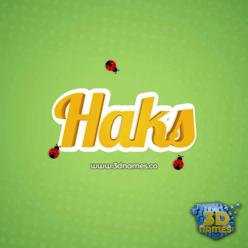 haks in Ladybugs style - 3D name wallpaper