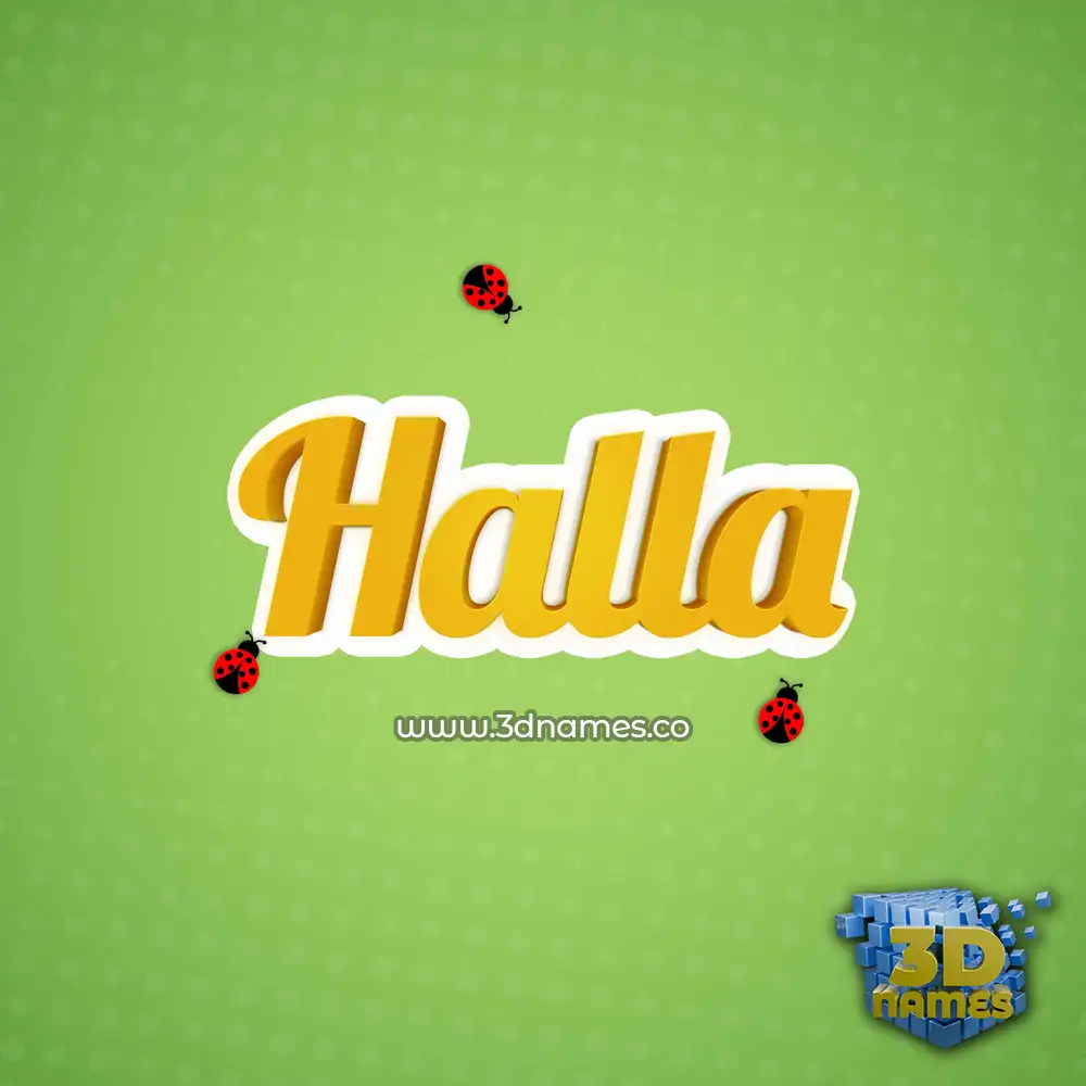 halla in Ladybugs style - 3D name wallpaper
