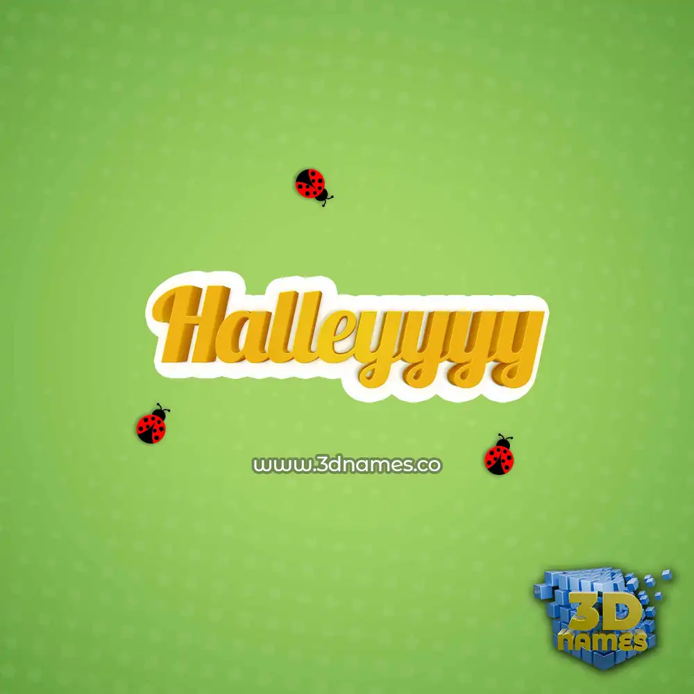 halleyyyy in Ladybugs style - 3D name wallpaper