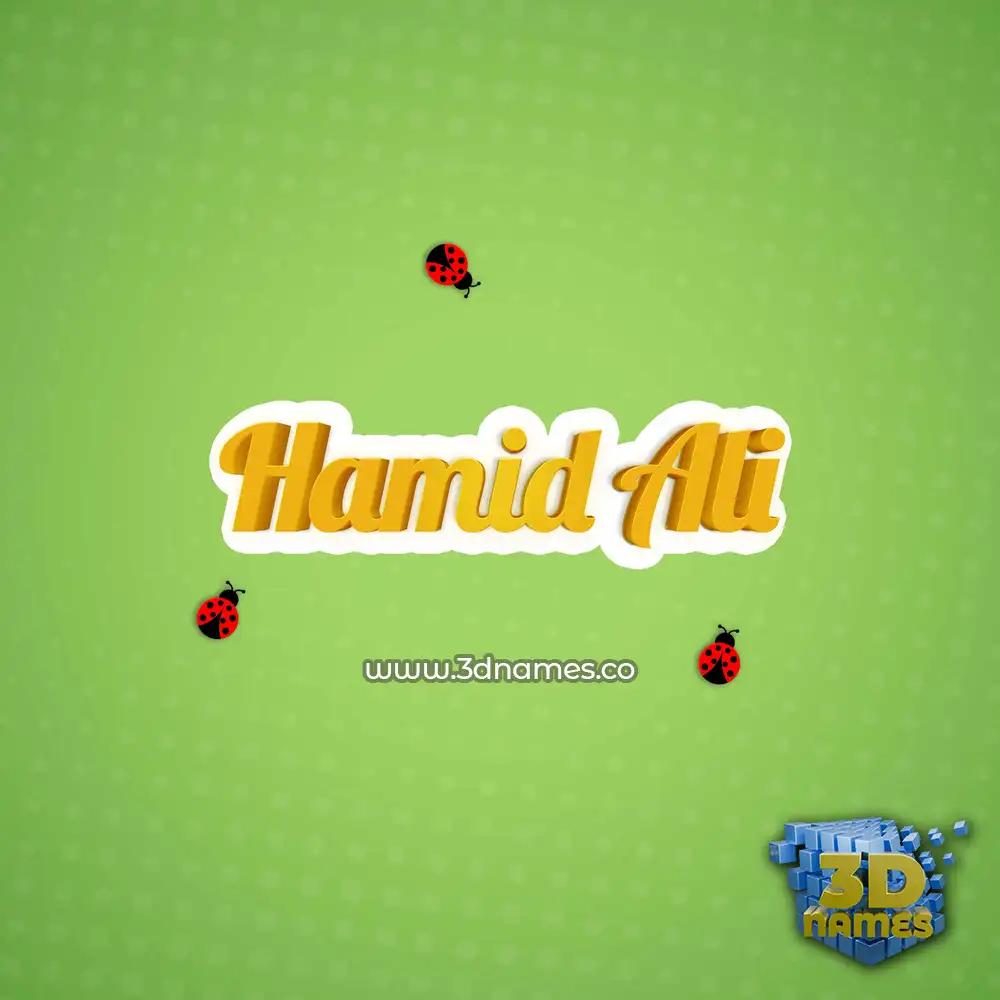 hamid ali in Ladybugs style - 3D name wallpaper