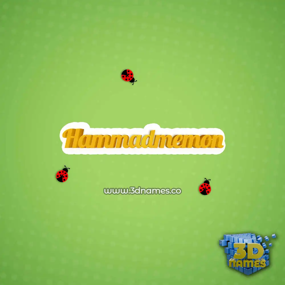 hammadmemon in Ladybugs style - 3D name wallpaper