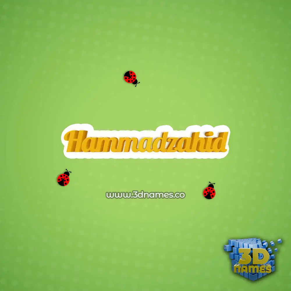 hammadzahid in Ladybugs style - 3D name wallpaper