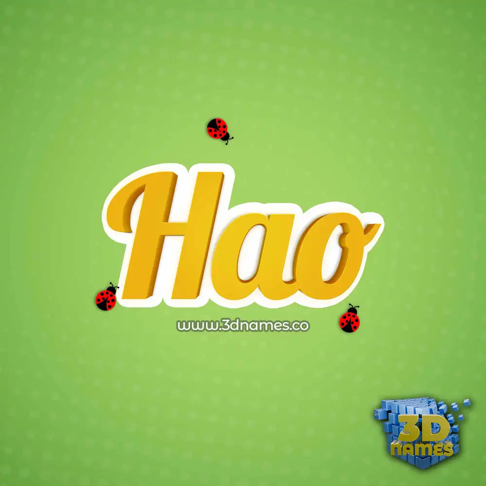hao in Ladybugs style - 3D name wallpaper