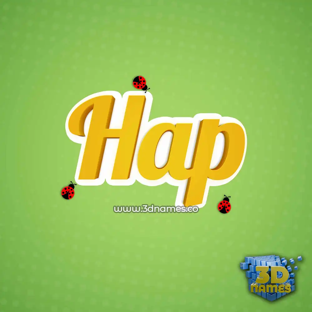 hap in Ladybugs style - 3D name wallpaper