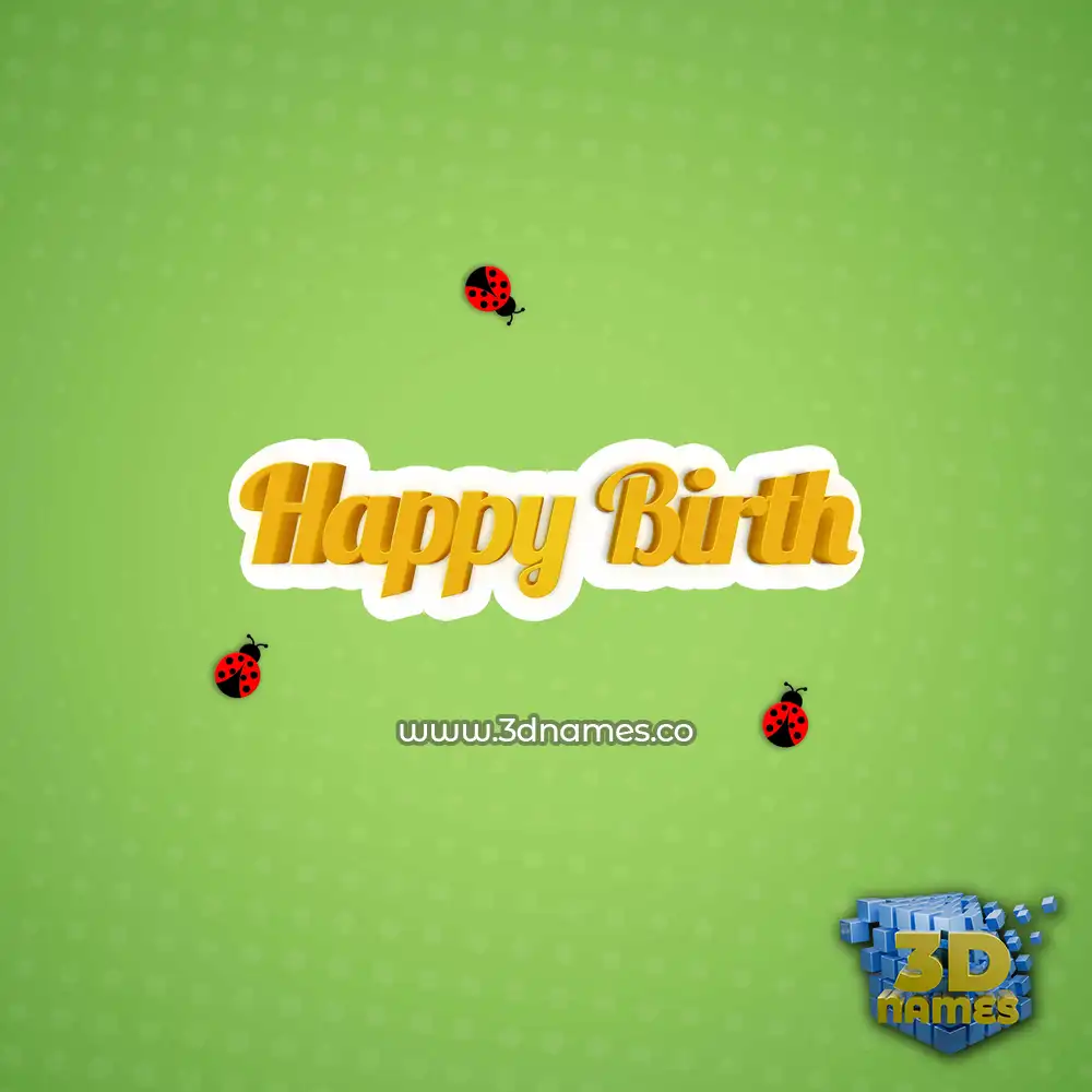 happy birth in Ladybugs style - 3D name wallpaper