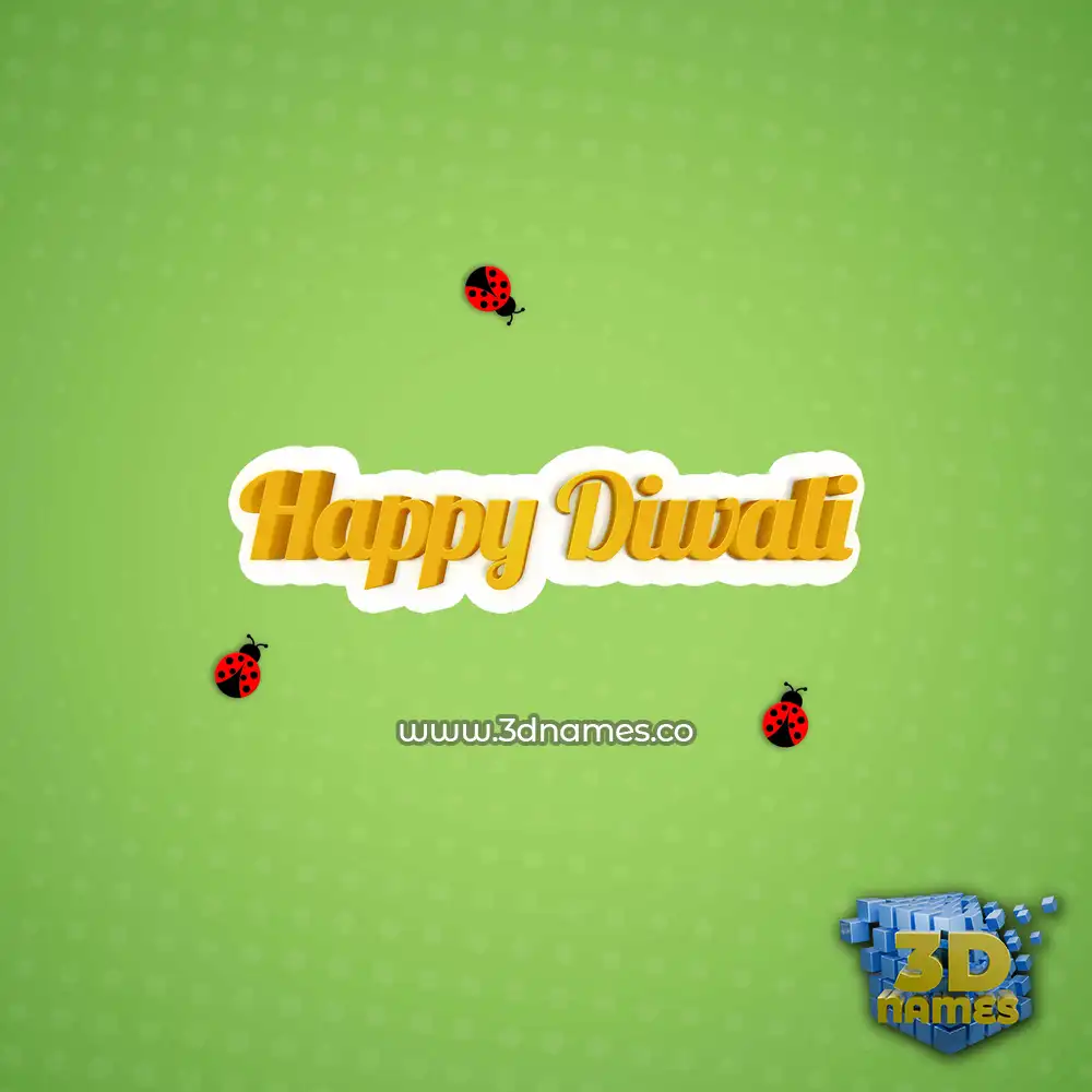 happy diwali in Ladybugs style - 3D name wallpaper