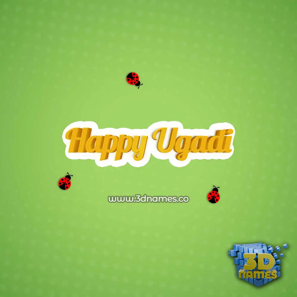 happy ugadi in Ladybugs style - 3D name wallpaper