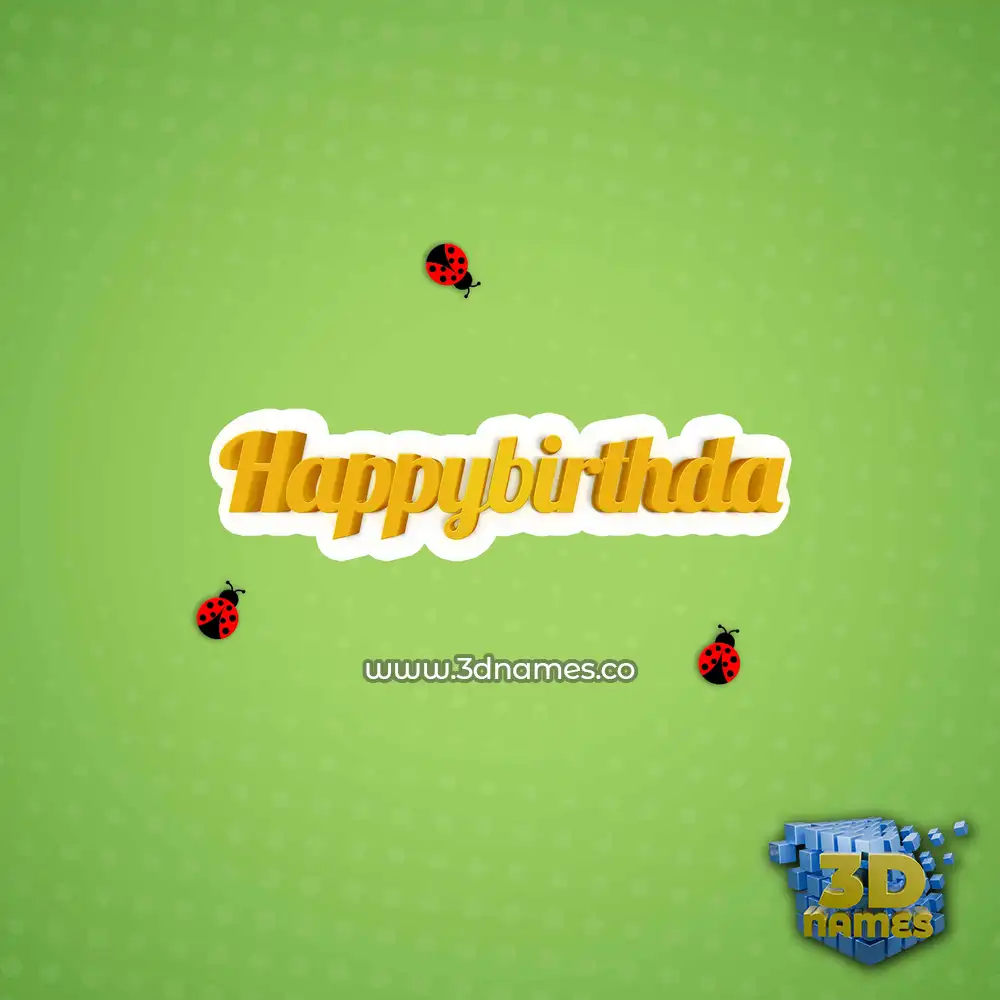 happybirthda in Ladybugs style - 3D name wallpaper
