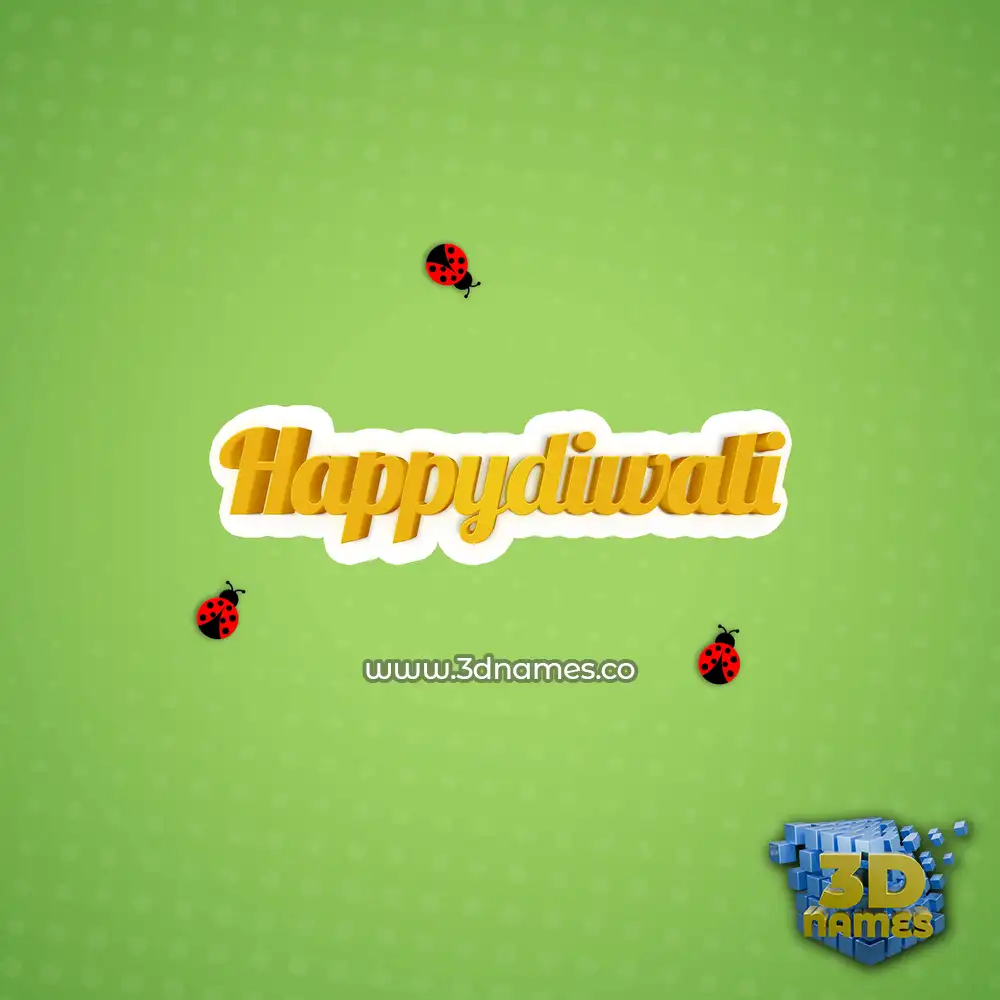 happydiwali in Ladybugs style - 3D name wallpaper