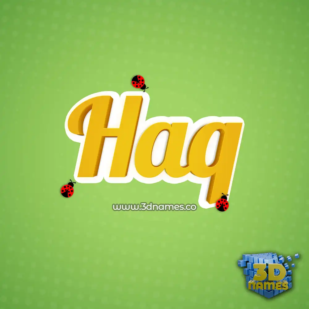 haq in Ladybugs style - 3D name wallpaper