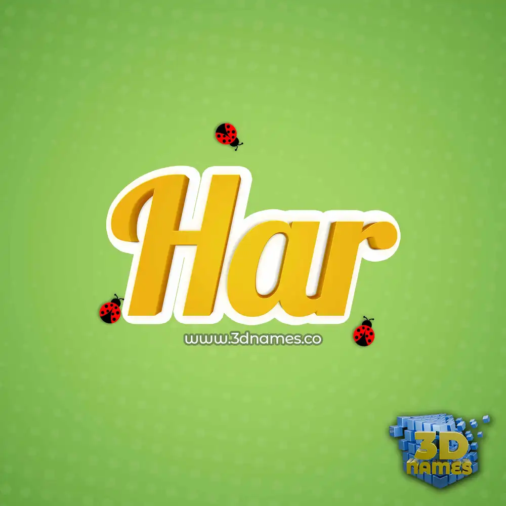 har in Ladybugs style - 3D name wallpaper