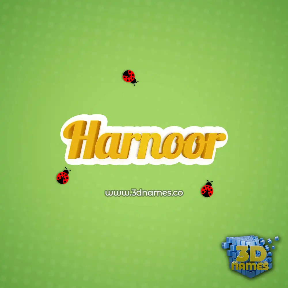 harnoor in Ladybugs style - 3D name wallpaper