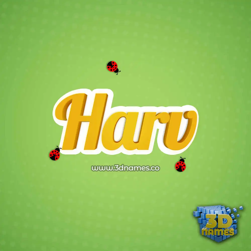 harv in Ladybugs style - 3D name wallpaper