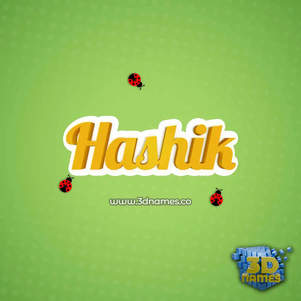 hashik in Ladybugs style - 3D name wallpaper