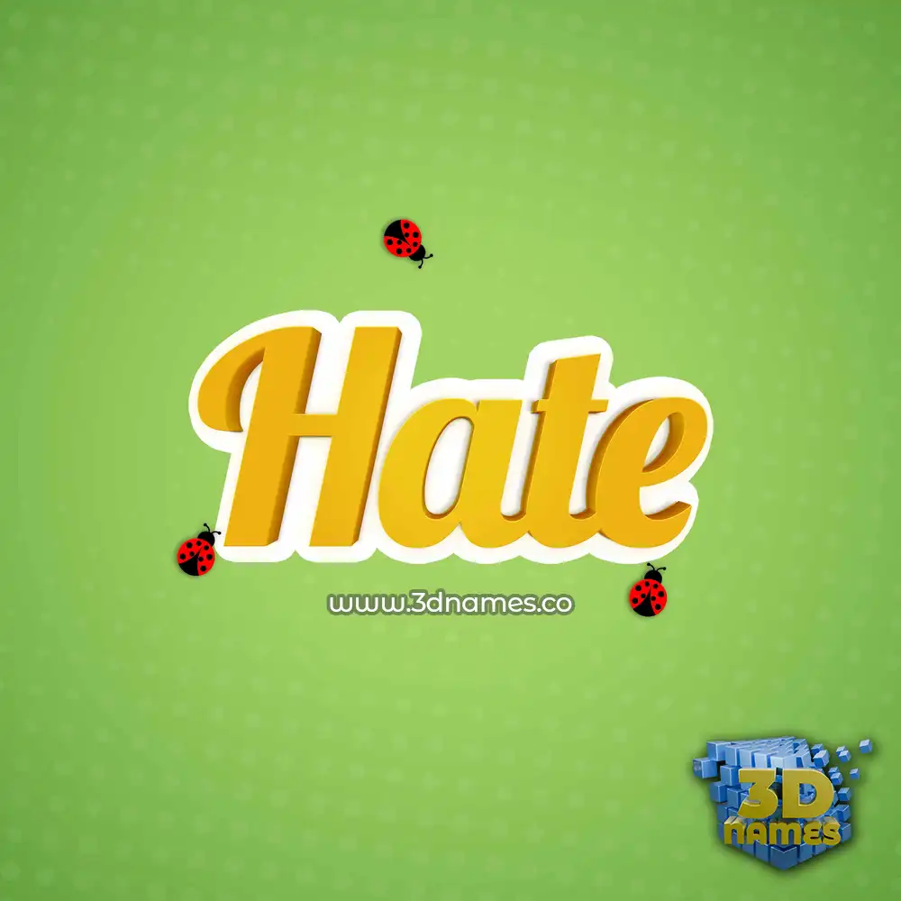 hate in Ladybugs style - 3D name wallpaper