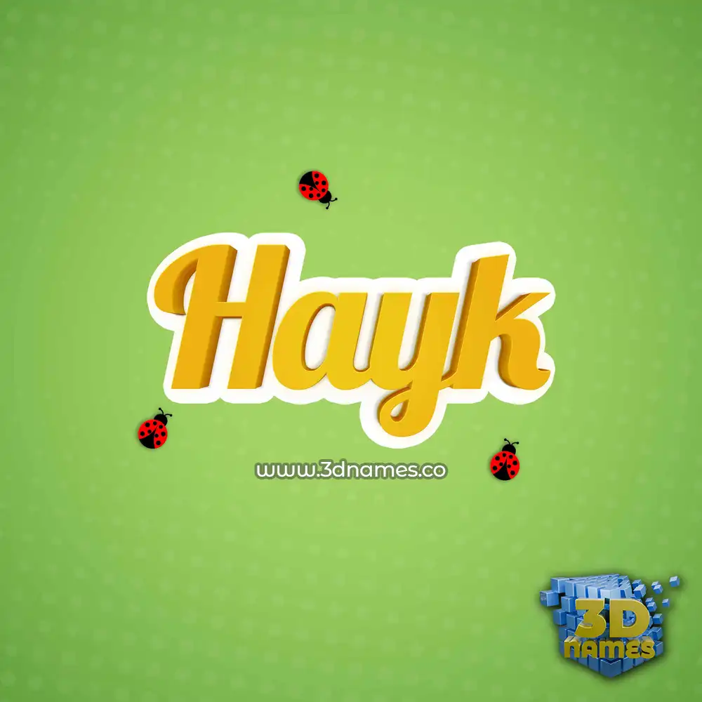 hayk in Ladybugs style - 3D name wallpaper