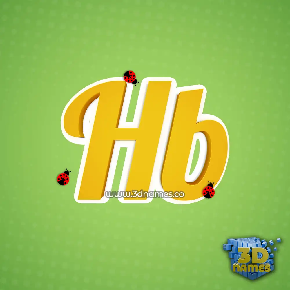 hb in Ladybugs style - 3D name wallpaper
