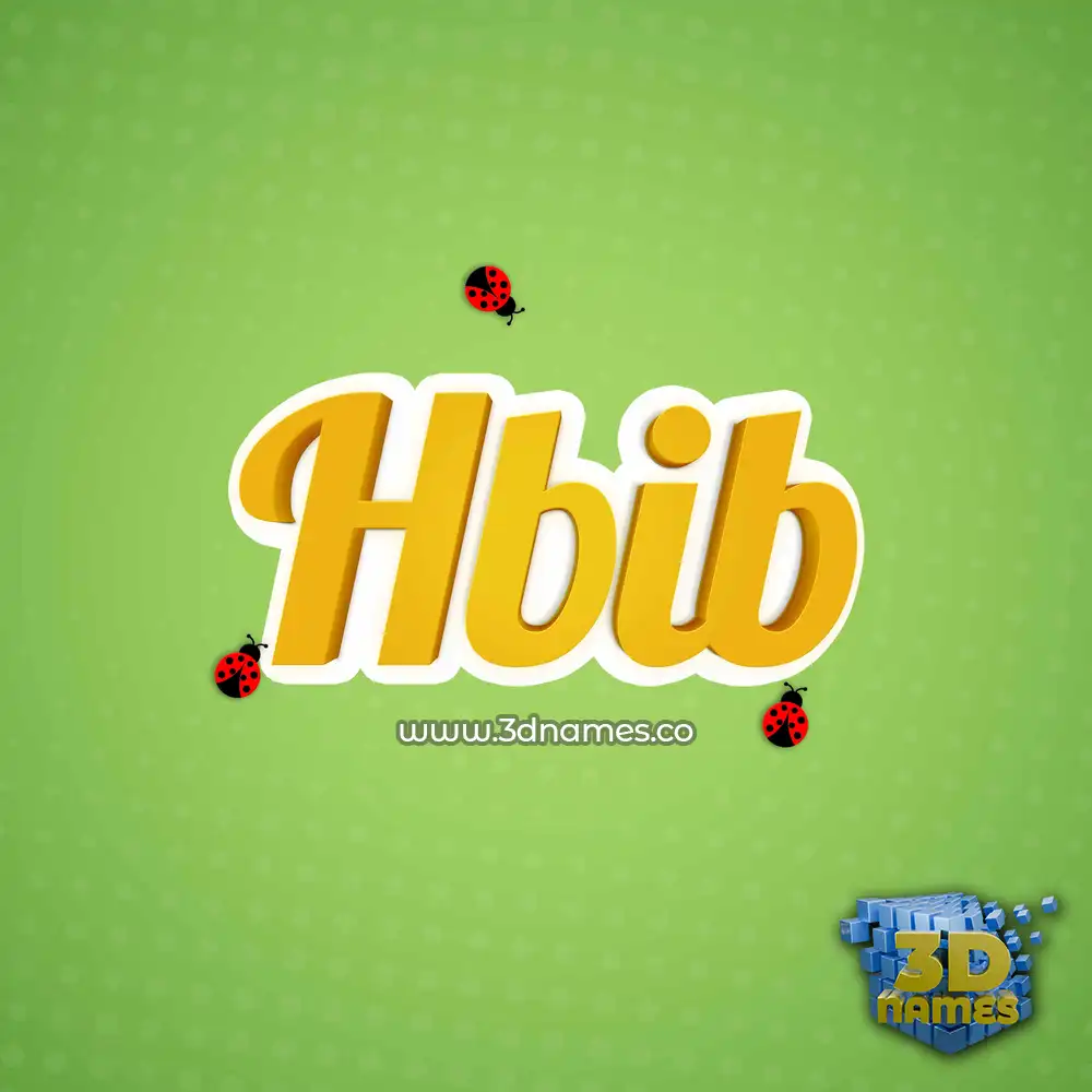 hbib in Ladybugs style - 3D name wallpaper