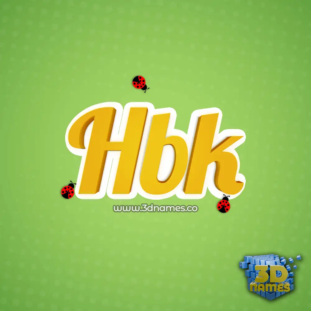 hbk in Ladybugs style - 3D name wallpaper