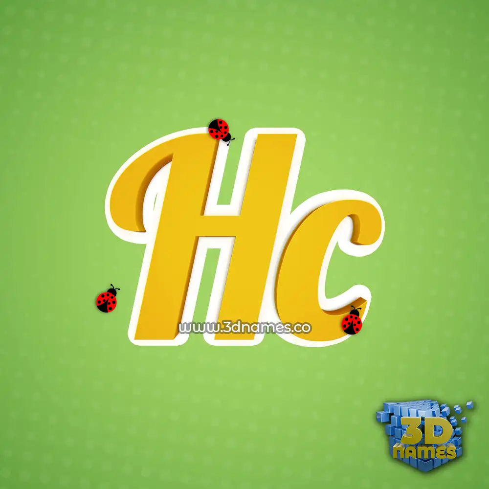 hc in Ladybugs style - 3D name wallpaper