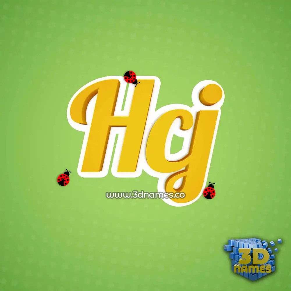 hcj in Ladybugs style - 3D name wallpaper