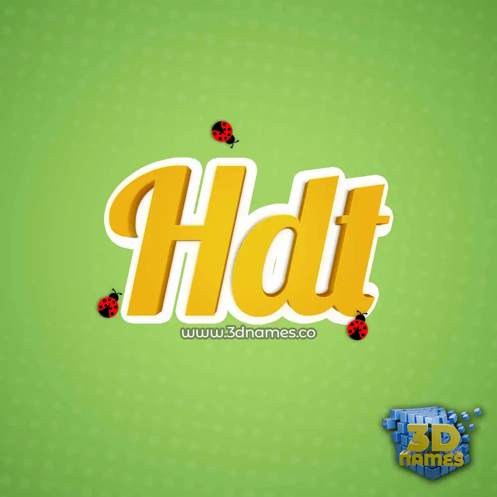 hdt in Ladybugs style - 3D name wallpaper
