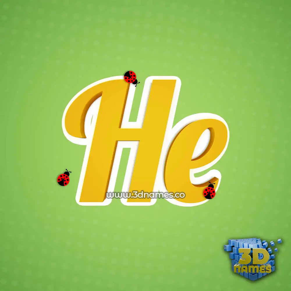 he in Ladybugs style - 3D name wallpaper