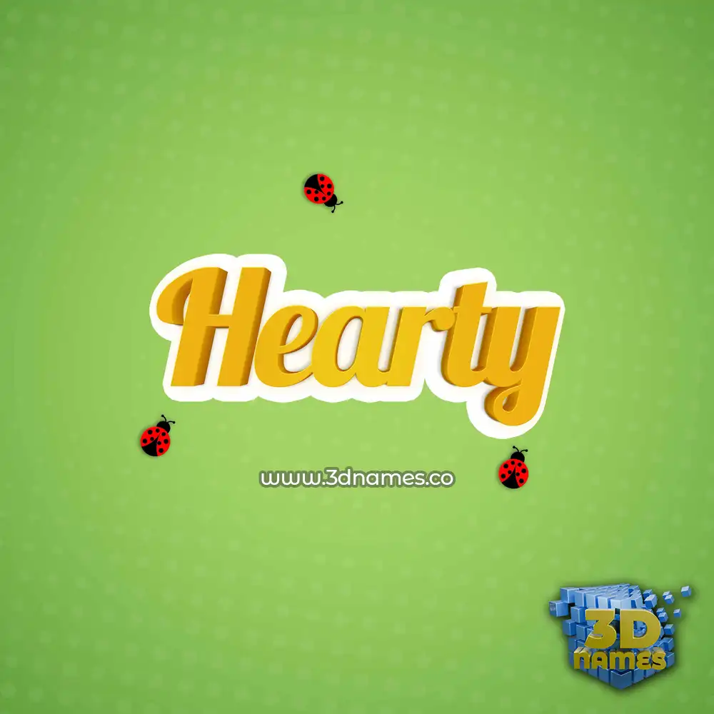 hearty in Ladybugs style - 3D name wallpaper