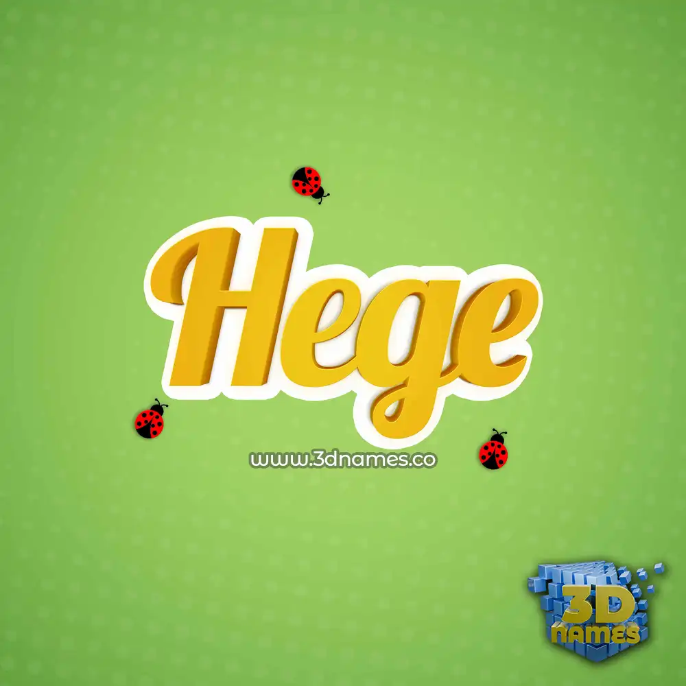 hege in Ladybugs style - 3D name wallpaper