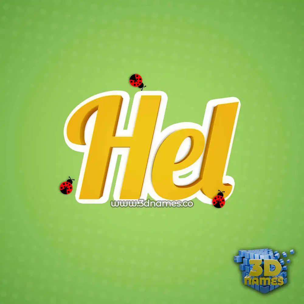 hel in Ladybugs style - 3D name wallpaper