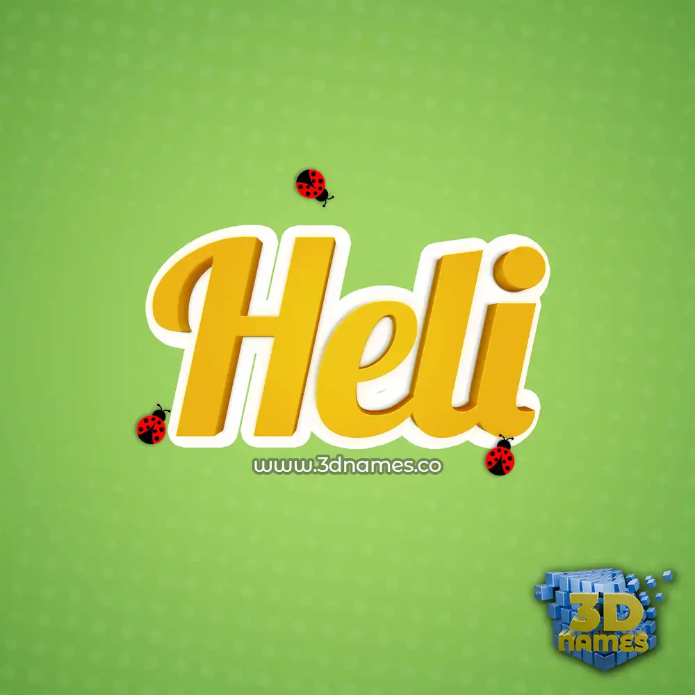 heli in Ladybugs style - 3D name wallpaper