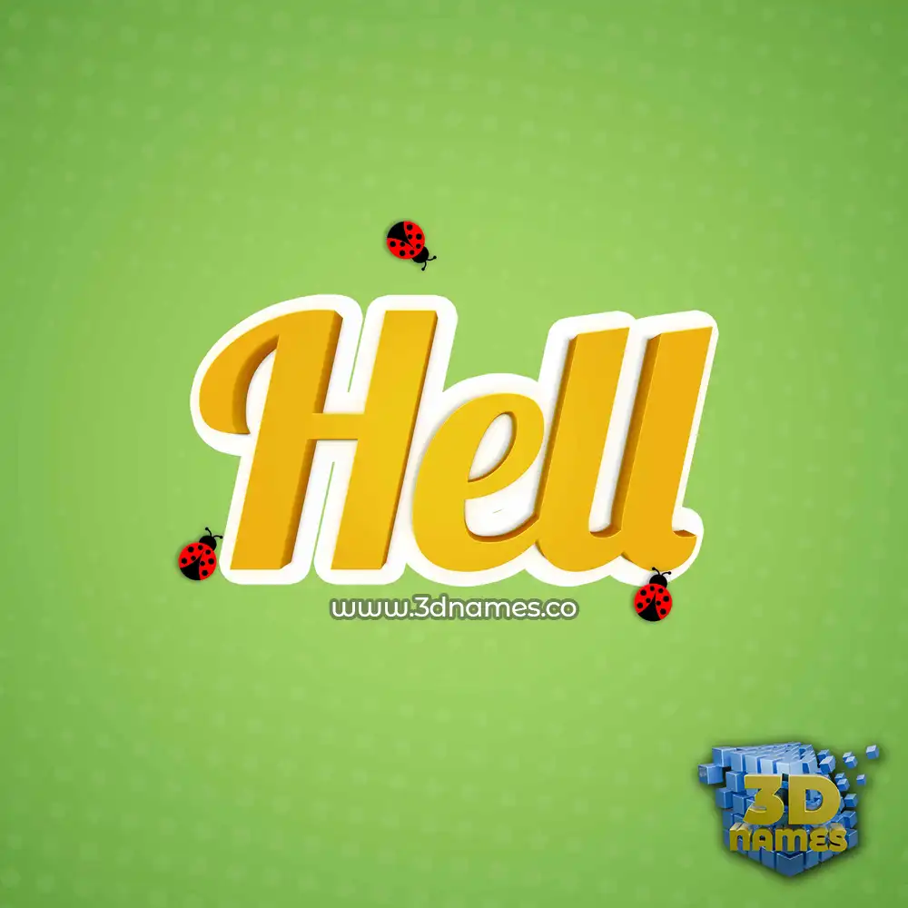 hell in Ladybugs style - 3D name wallpaper