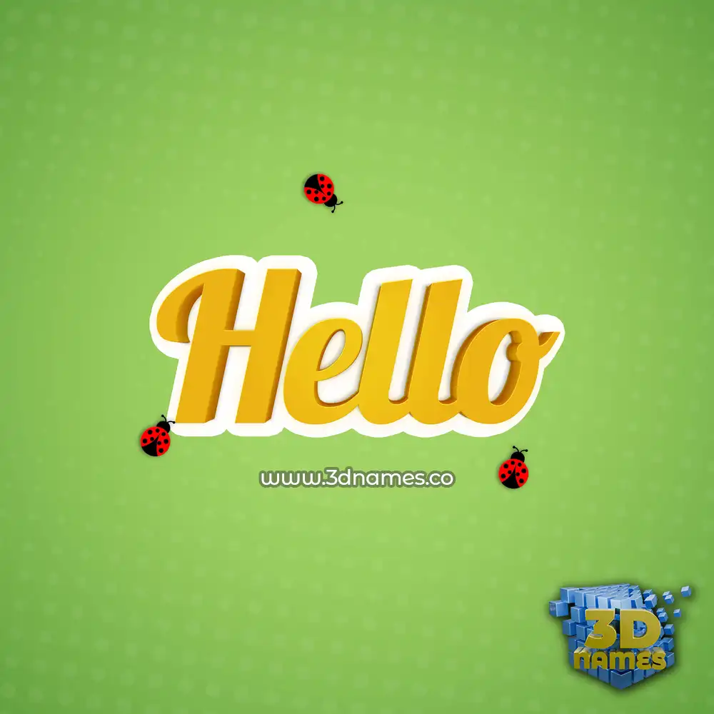 hello in Ladybugs style - 3D name wallpaper