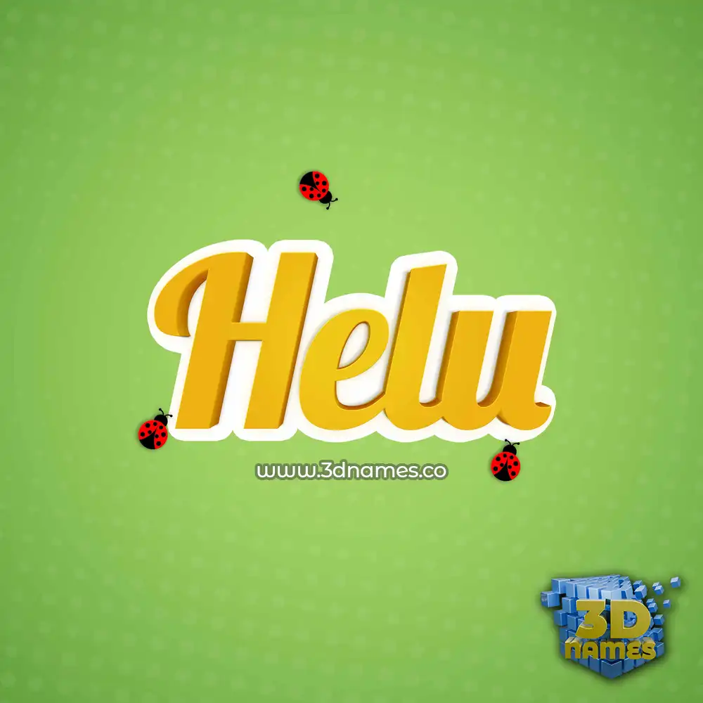 helu in Ladybugs style - 3D name wallpaper