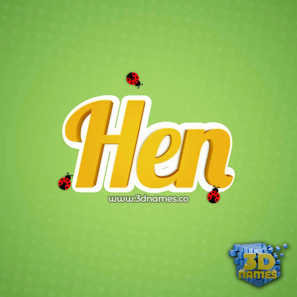hen in Ladybugs style - 3D name wallpaper